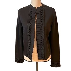 NWT Fusun Black Extrafine Meino Wool Cardigan Sweater Sz-M